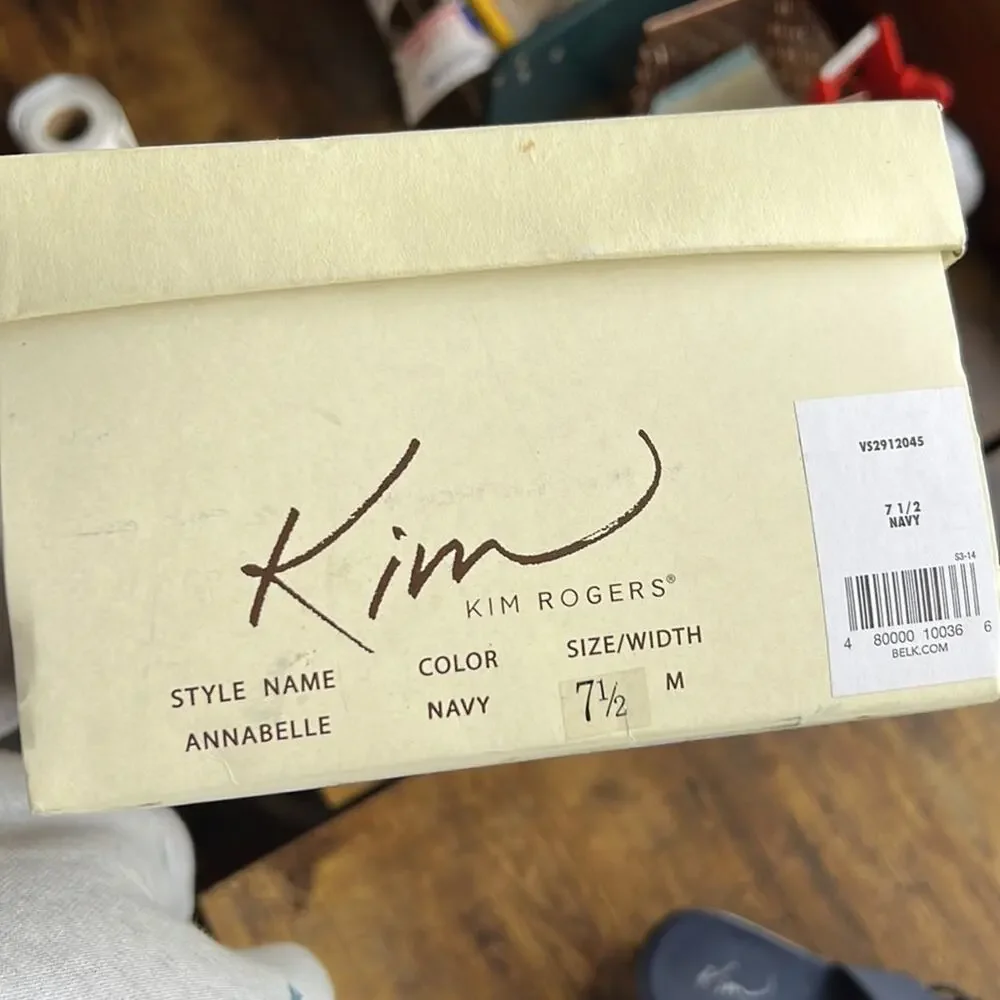 Kim Rogers Annabelle Navy Fabric Strappy Wedge Sandal